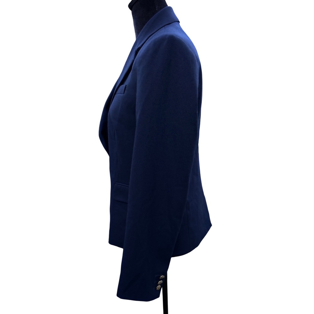 J.Crew Navy Blue Wool Blend Schoolboy Blazer Gold Crest Buttons Size 6 - Picture 10 of 14